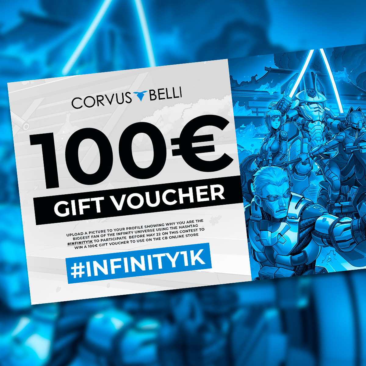 To celebrate the #Infinity1k , we want to reward our most loyal players. Share a photo with the hashtag #Infinity1k showing how you are the biggest fan of Infinity. The winner will get a 100€ coupon for the Corvus Belli online store! infinitytheuniverse.com/blog/product-1…