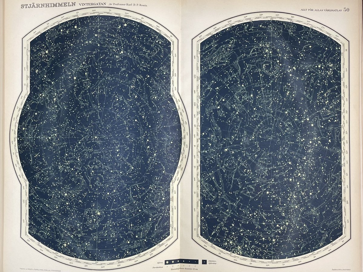 雑に撮った物ですが、1930年代の世界地図集より、南極と北極と北天と