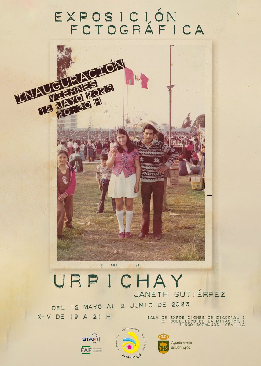 Achtungmag's tweet photo. #inauguración #exposición URPICHAY
#fotografías Janeth Gutiérrez #fotolibro
#visión #sociopolítica #Perú
20:30 h @diagonal3
Agrupación #Fotográfica del #Aljarafe #DIAGONAL3
@AytoBormujos #Bormujos
@FAF_fotografia @danielzamora_es @STAFpuntoes @bibliobormujos #photography https://t.co/5w6Yr6eTtN