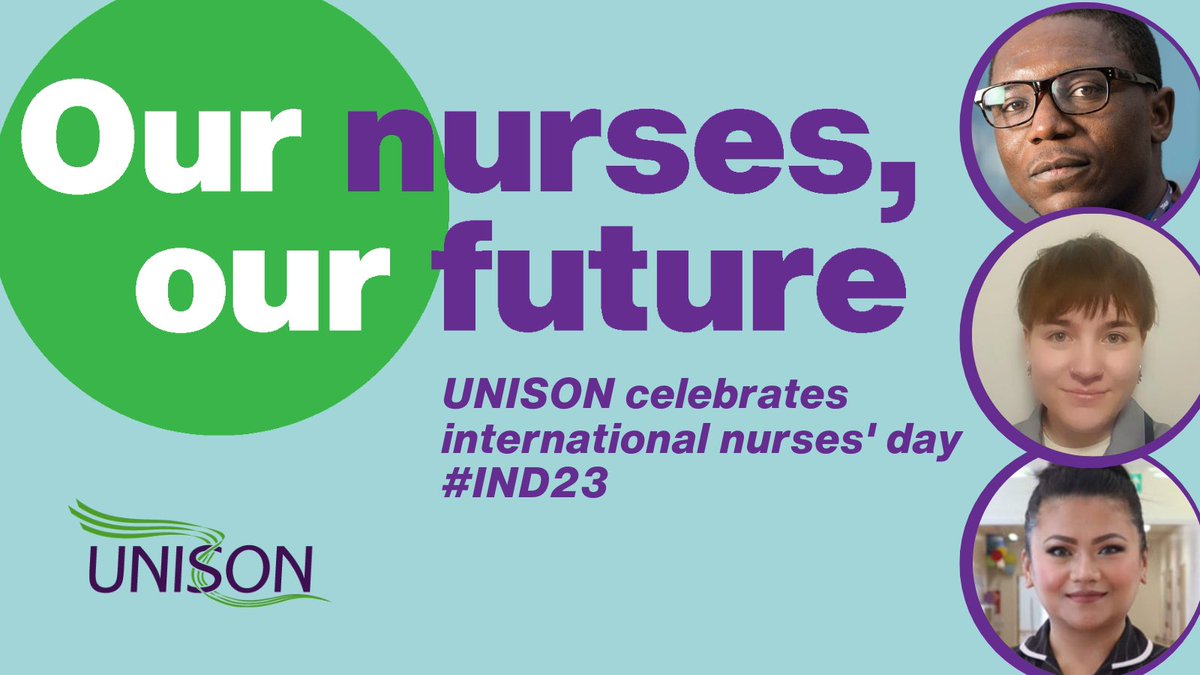 UNISONOurNHS's tweet image. Today is International Nurses Day!

Here, nurses in UNISON talk about how and why nursing should be properly valued, to protect this vital profession for the future 🧵

#IND23 #OurNursesOurFuture #InternationalNursesDay2023
