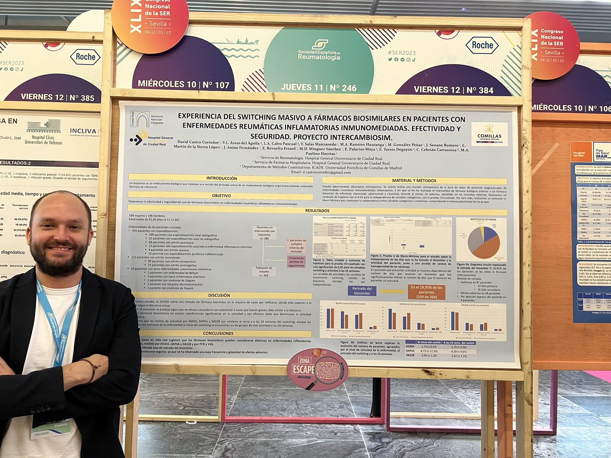 reumacastro's tweet photo. Presentamos hoy los resultados del estudio IntercamBiosim en el congreso nacional de la Sociedad Española de Reumatologia en Sevilla @SanidadCR @SanidadCLM @ColegioMedCReal @MedicinaCR_UCLM https://t.co/Zjtqku1tWE