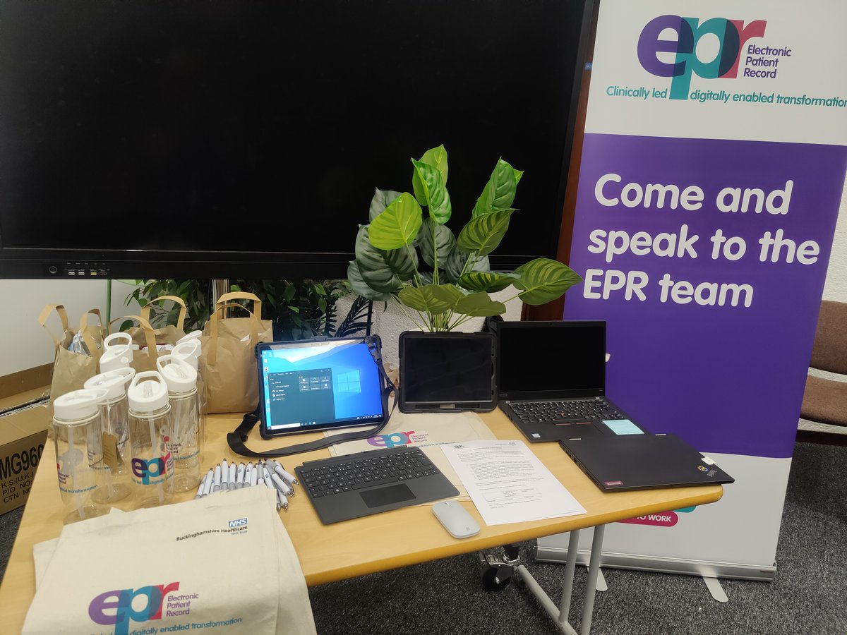 DigitalBHT's tweet photo. Community Team - we're at SMH Floyd auditorium Device drop in session until 6pm! Come & try some new devices! Free snacks & goodies available. Nxt wk 15th IT hub AH, 16th: Thame Community Hospital, 17th: Buckingham Community Hospital, 18th May: Chichester House #eprprogramme https://t.co/tFHPbgcVxB
