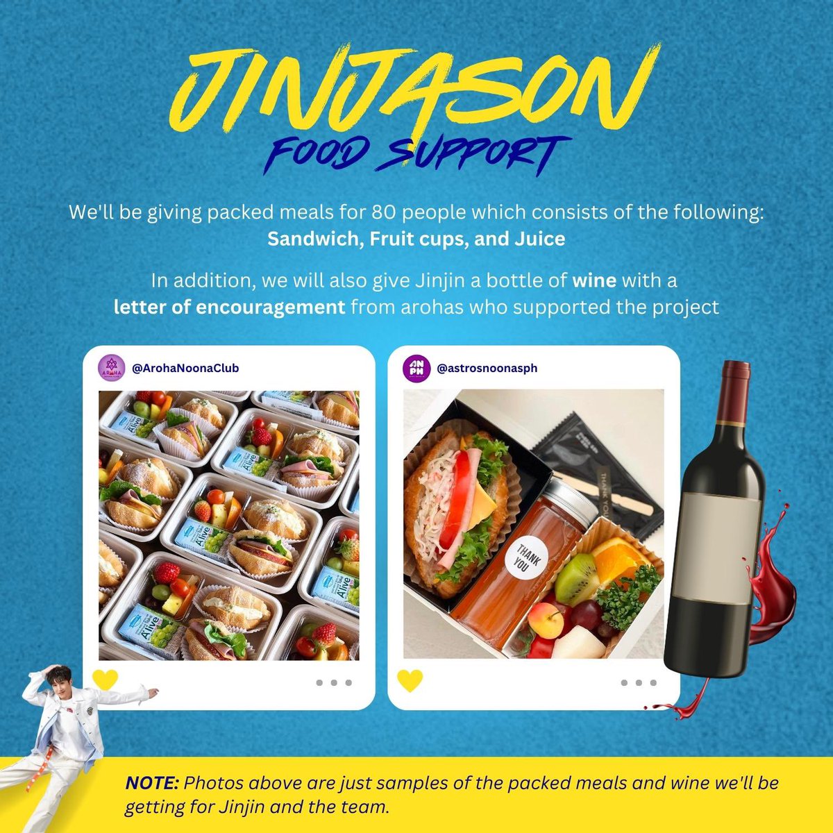 ArohaNoonaClub's tweet photo. Yo! Yo! Yo! Annyeong haseyo! 

Just to give you a snack sneak peek (naks) of the food support that we’ll be sending to #Jinjin and the rest of the #DreamHighMusical casts and crew! 😋

Please continue donating. 🥰 RTs and QRTs also go a long way! 💜✨ https://t.co/XoE7K67rlB