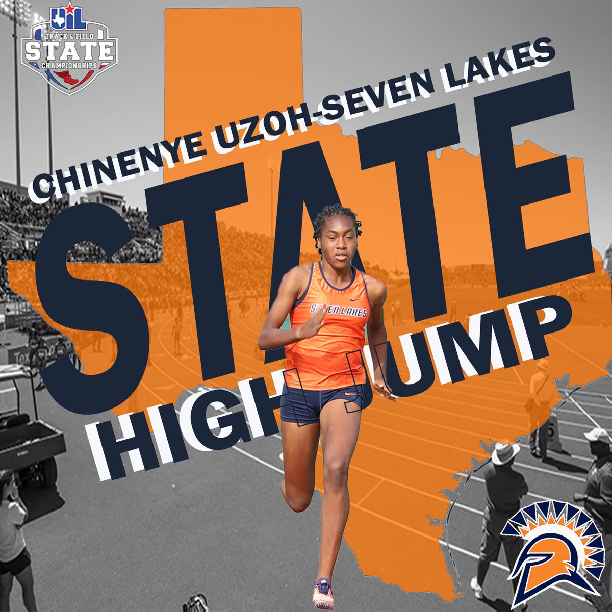 Senior Chinenye Uzoh finishes her career as a Spartan in every athletes desired destination, the UIL State Championship in Austin Texas. We will be wearing our rain gear, but we will be ready to compete!