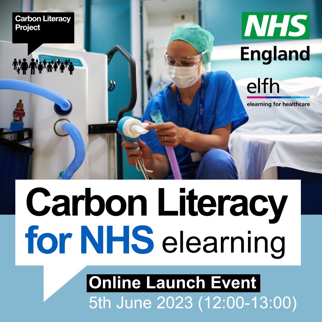 We have worked with @Carbon_Literacy and @NHSE_TEL to develop a new training pathway. Join the upcoming launch event to hear about the brand new training, and how it could benefit you or your team 💚 eventbrite.co.uk/e/carbon-liter… #GreenerNHS