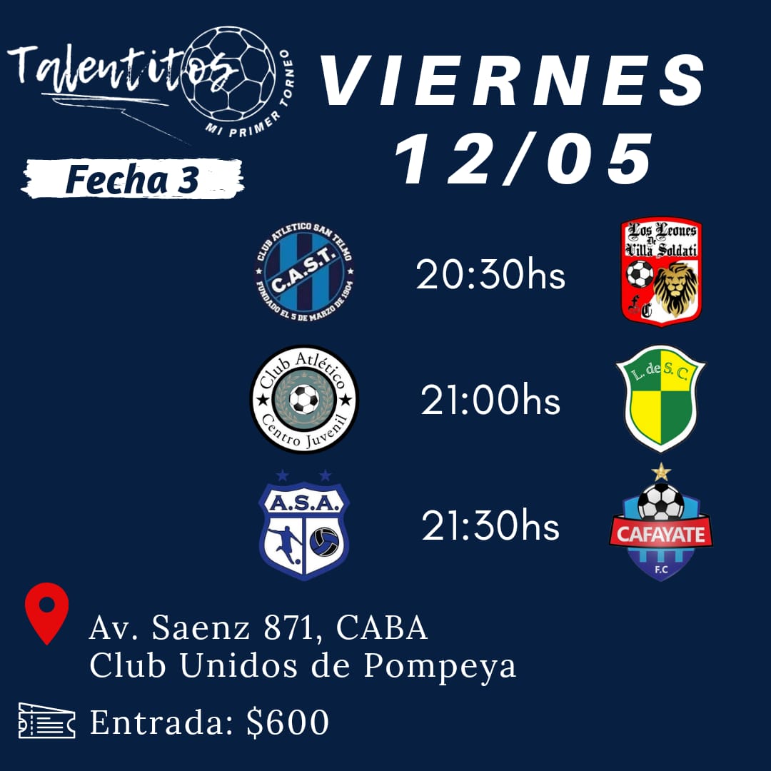 clubsantelmo's tweet photo. 🏆 #Talentitos
👉 Lo que se juega este viernes
Por @gusfaal74 https://t.co/qUH06uHCPN