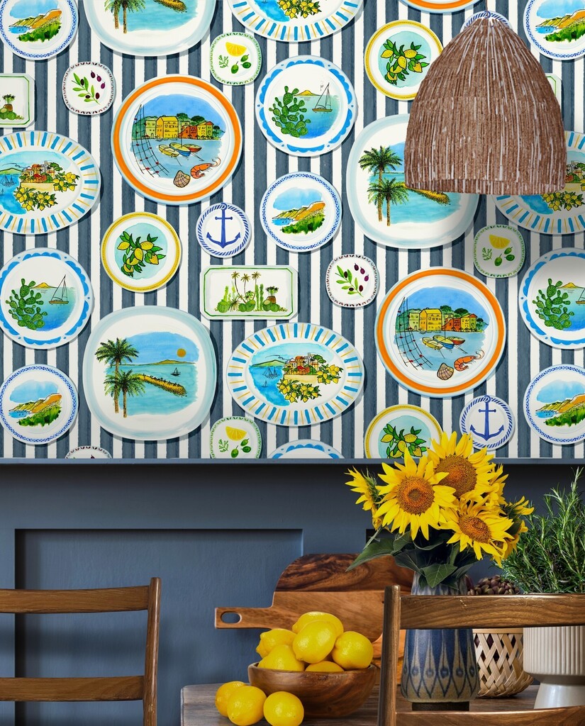 ThePatternColl's tweet image. PORCELLANA ☀️ A visit to the stylish Italian hotel Maison La Minervetta, perched on a cliff top overlooking Sorrento harbor, inspired Mark and Keith to go souvenir hunting in the streets of the old town. The result is this full-color trompe l'oeil explosion of hand painted c…