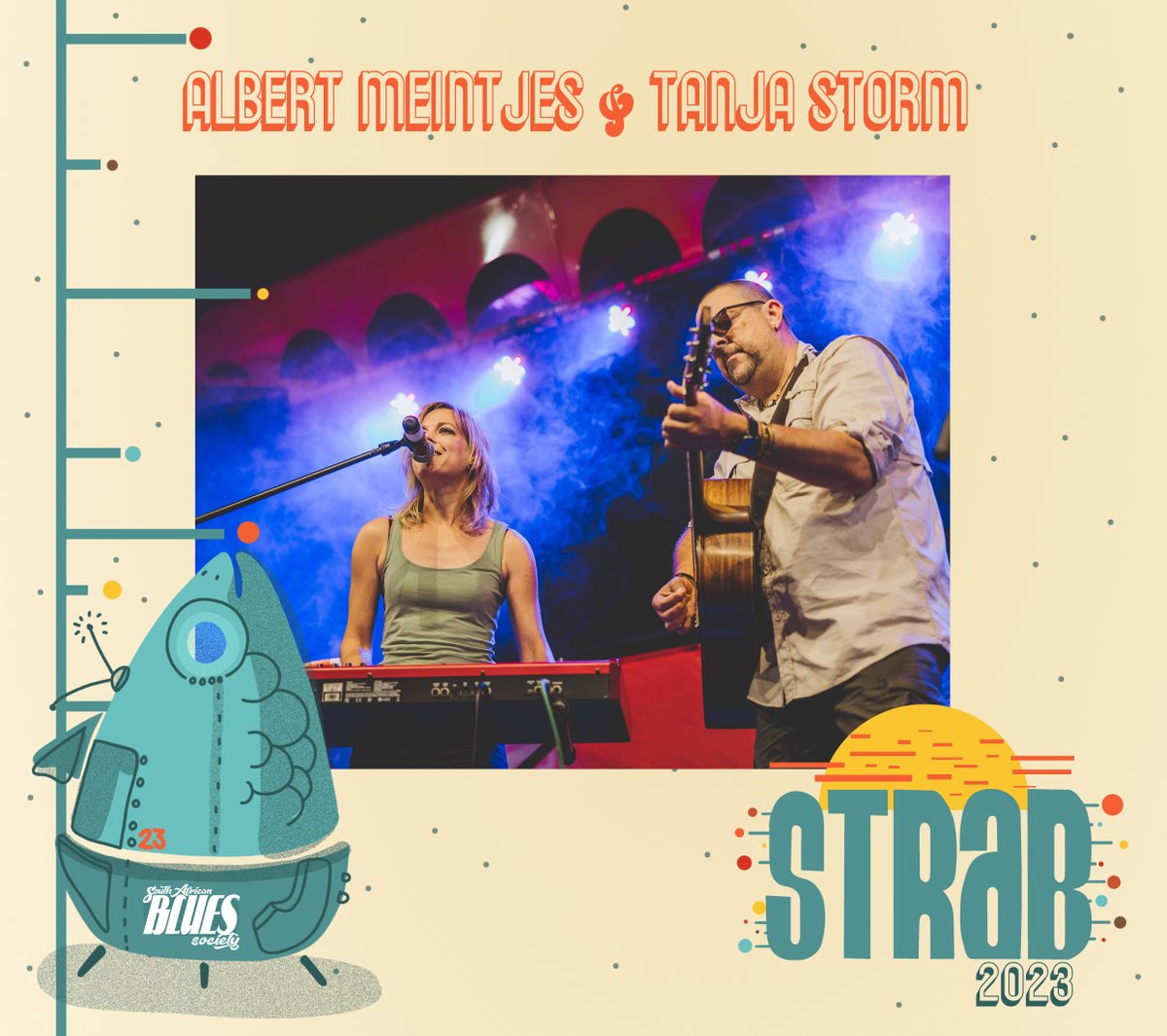 The next two ultra talents to hit the STRAB 2023 stage will have hit the soul with their mesmerising vocals, and incredible vocals:

<a href="/Scicoustic/">Albert Meintjes</a>  &amp; <a href="/Tanjamusicsa/">Tanja Storm</a>!

Don't let your maatjies get FOMO. Tickets here ---> strab.co.za

#STRAB2023  #STRABfest