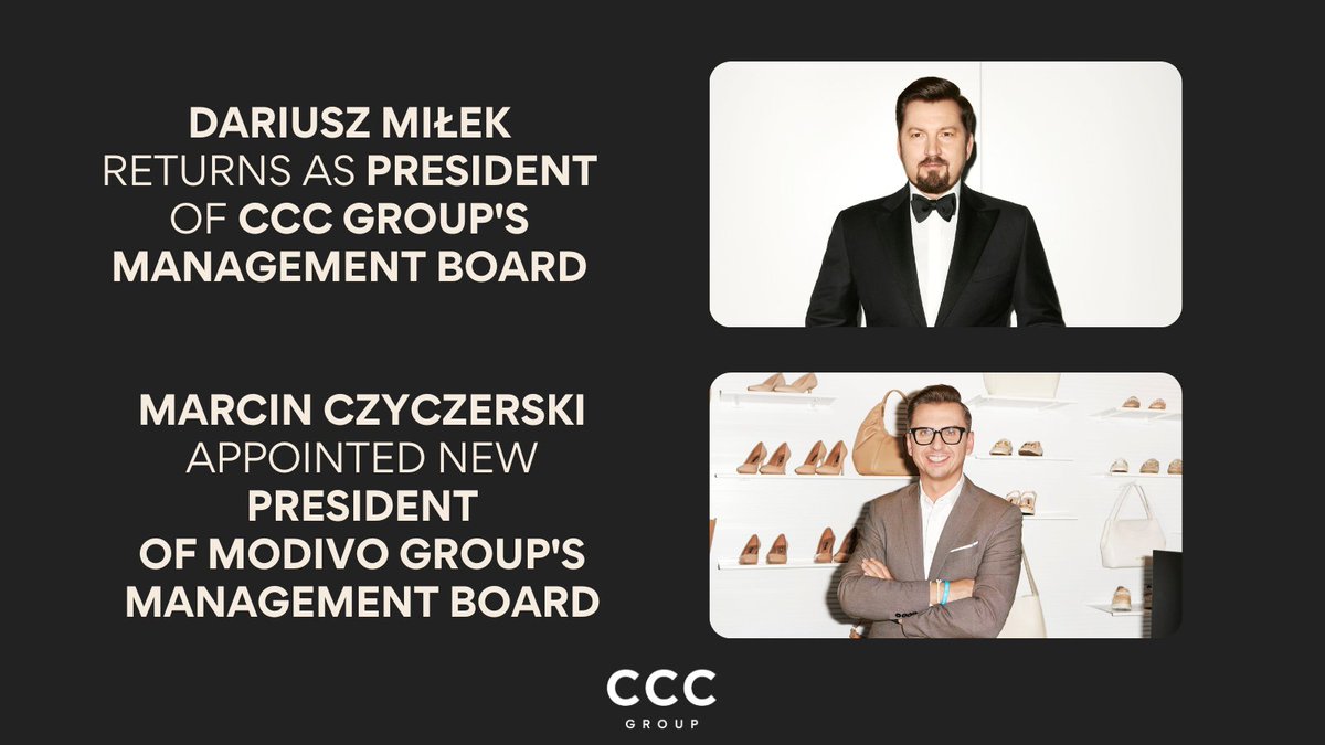 CCCGroup_News's tweet photo. As an overhaul of the #CCCGroup’s business model has been completed and the @modivo_sa Group has entered a next phase of its transformation, the two companies have appointed new CEOs with expertise that best matches the current needs. 
More: https://t.co/AzeWVeRdYh https://t.co/gWs6dRxWBh
