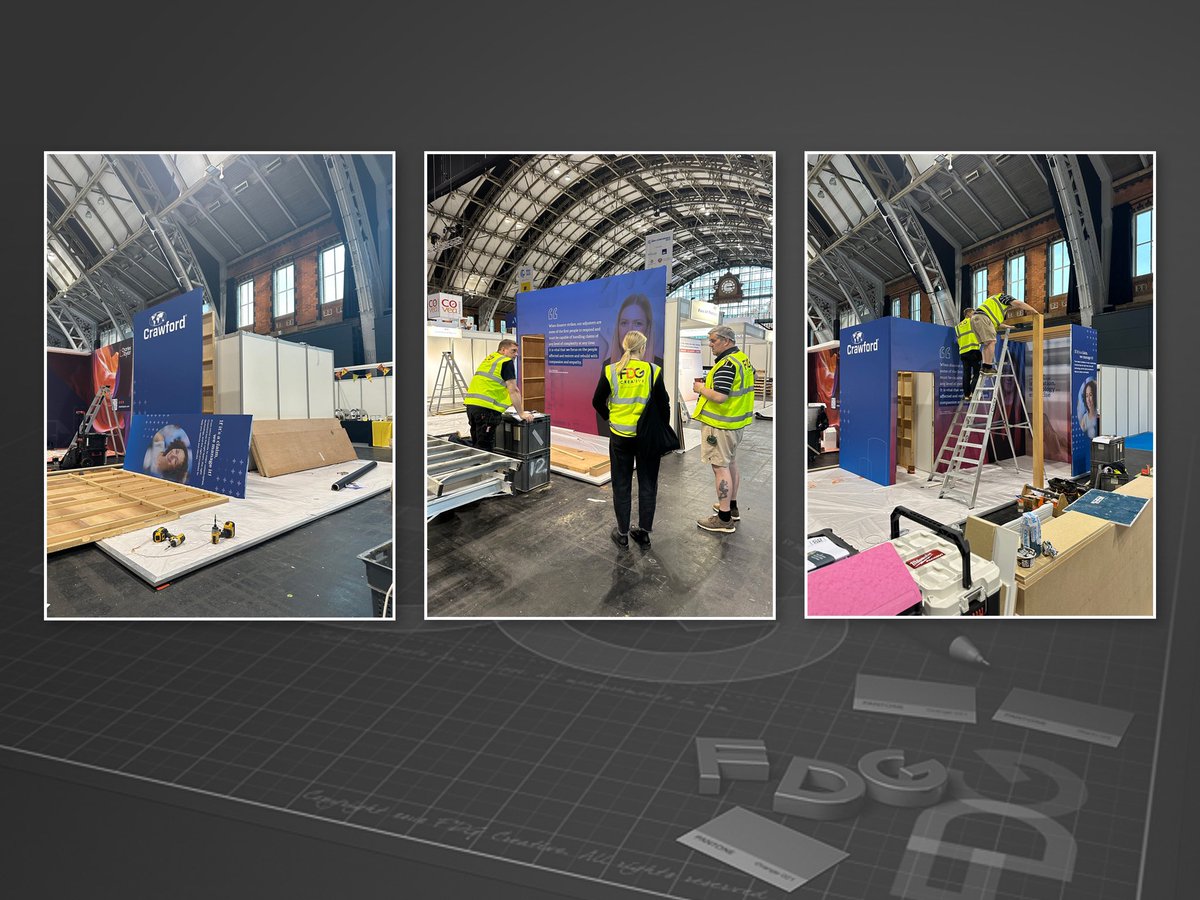 A busy week for FDG Creative’s exhibition team with two events in two cities. We kicked off in Manchester at #BIBA2023 with a striking bespoke design and build for @crawco #exhibitions #exhibitionstanddesign #designandbuild #events