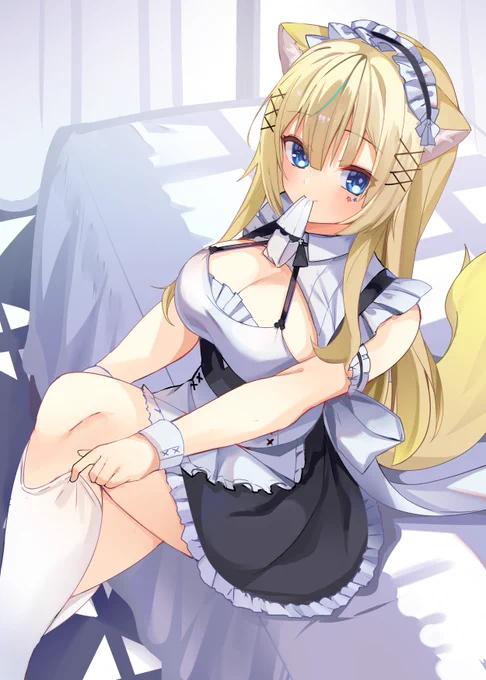 Skebの依頼で描かせていただいたやつ! メイド服描くの楽しい