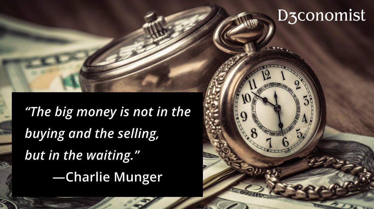 'The big money is not in the buying and the selling, but in the waiting.'

            —Charlie Munger

#investors #invest #investments #investingtips #moneytips #finance #quote #quotes #D3conomist