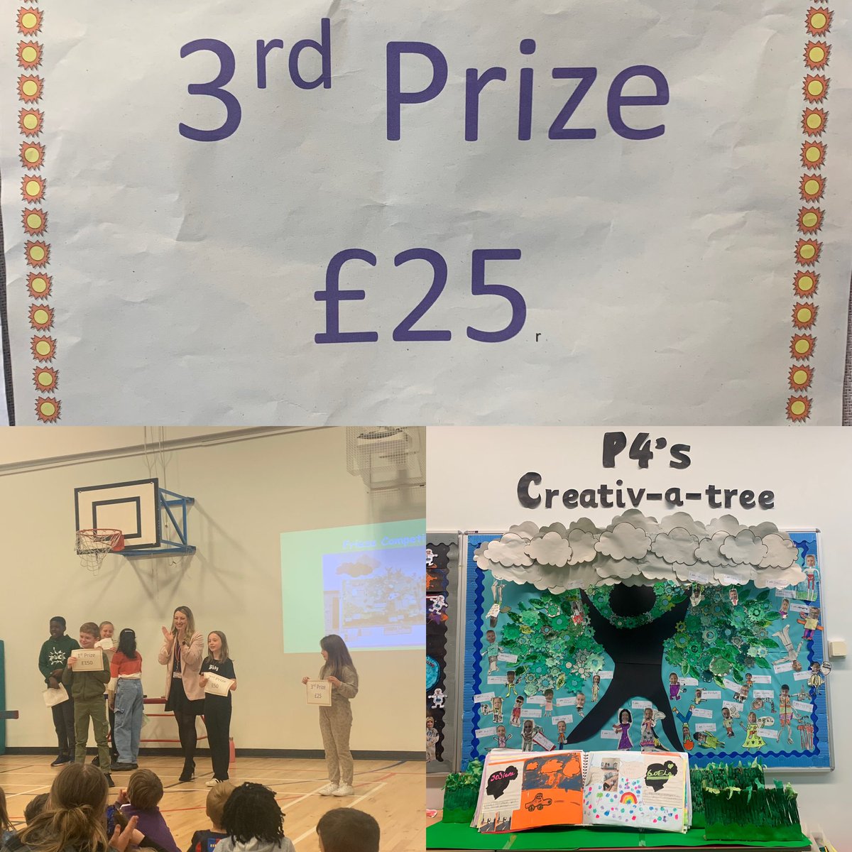 P5_StJosephs's tweet photo. HUGE CONGRATULATIONS to the creative geniuses in P4 who claimed #3rdPrize in the whole school display competition🥳 🎉!!!! Fantastic #achievement! 

Very proud of all your hard work to reach the deadline😌 We cannot wait to spend our £25🤑

Check out our Creativ-a-tree🌳💡⚙️ https://t.co/W9esGQZRfM