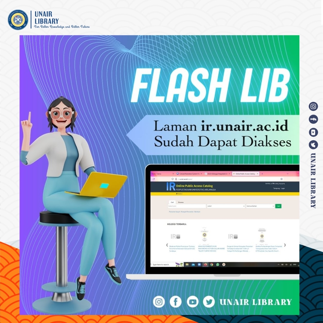 unairlibrary's tweet image. Akses ir.unair.ac.id sudah dapat dimanfaatkan kembali oleh pemustaka. Gunakan OpenVPN untuk akses diluar lingkungan Universitas Airlangga Surabaya

#infoperpus 
#unairlibrary