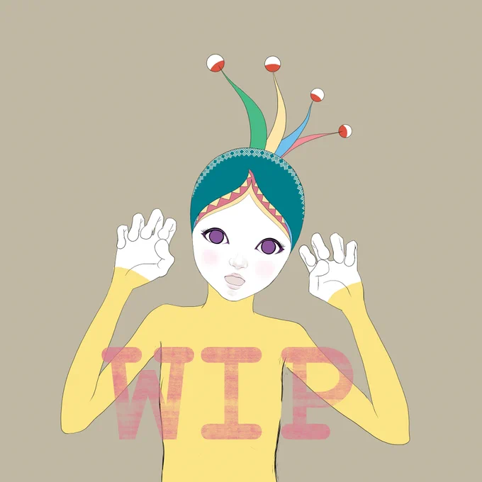 制作途中 自由上肢骨の精霊ちゃん #絵  #イラスト