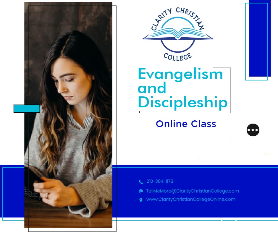 Do you want to learn more about Evangelism and Discipleship?  Take Clarity Christian College's Evangelism and Discipleship online class.
Sign up now at ClarityChristianCollegeOnline.com
#Gospelize #ClarityChristianCollege formerly #FloridaBibleCollege