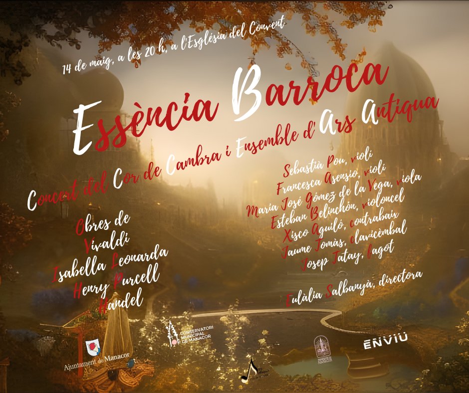 🎼 Concert del Cor de Cambra i Ensemble Ars Antiqua

📆 14 de maig a les 20 h a l'Església del Convent.

📲 Reserves a enviumanacor.cat/esdeveniments/…
.
.
.
#ManacorÉsCultura
#FeimPoble