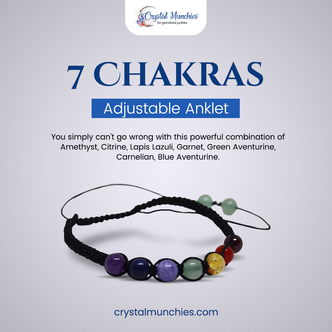 CrystalMunchies's tweet photo. Experience the magnificent harmony of your chakras with our stunning 7 Chakra Adjustable Bracelet!
Each gemstone, from the regal Amethyst to the fiery Carnelian.
Visit : https://t.co/4T4aglJELk
#adjustableanklet #anklet #crystalmunchies #jewellery https://t.co/xAWSU2pcoL