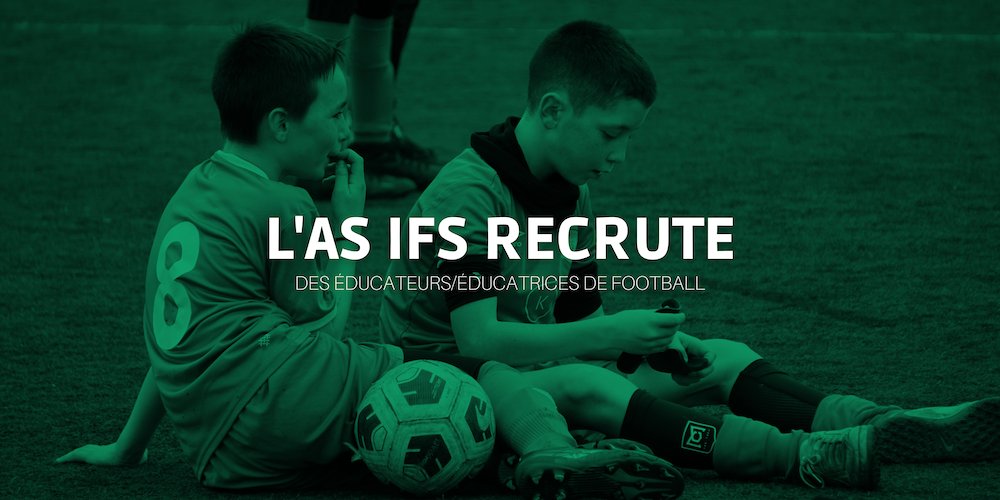 L'AS Ifs recherche activement des 𝗘́𝗱𝘂𝗰𝗮𝘁𝗲𝘂𝗿𝘀/𝗲́𝗱𝘂𝗰𝗮𝘁𝗿𝗶𝗰𝗲𝘀 𝗱𝗲 #football pour la saison 2023/2024 🔥

Pour postuler cliquez sur le lien puis sur le bouton "éducateur/éducatrice de l'école de foot" 👉 asifsfootball.fr/le-club/las-if…