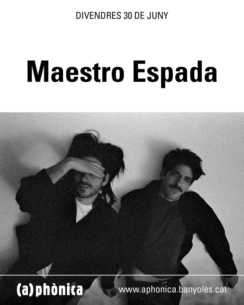 aphonicabny's tweet photo. Maestro Espada arriba a l’(a)phònica per oferir un concert on tradició i electrònica conviuen sense complexes🌓
🗓️Dv. 30/06, Auditori de l’Ateneu (8€/11€)
⌚️A les 20 h
🎟️Entrades a https://t.co/wHPDBUV2px
#aphonica23 #aphonica #festival #veu @maestro_espada @ateneubanyoles https://t.co/h61baVTB69
