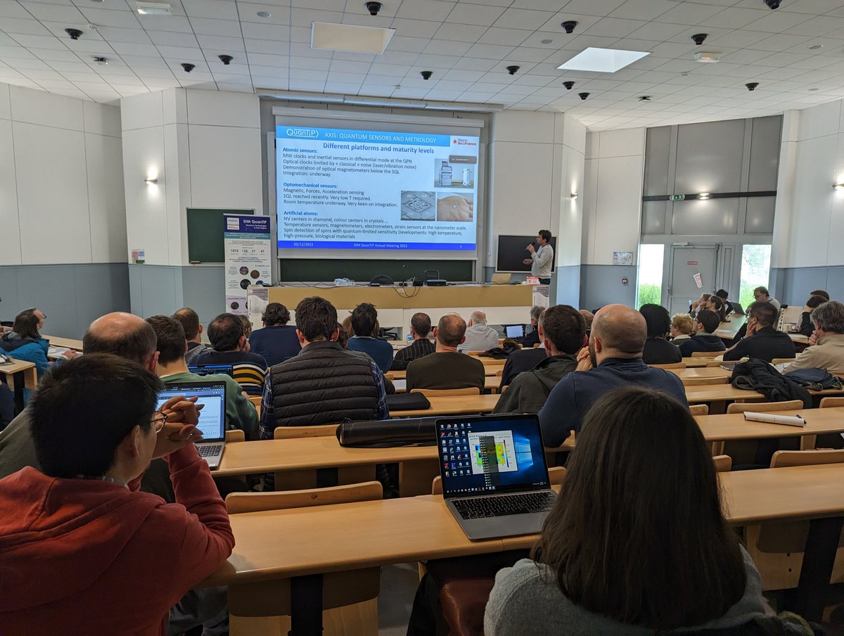 S_Louisia's tweet photo. Journée annuelle du DIM #quantip, domaine de recherche et d'innovation majeur sur les #quantum technologies, labellisé par @iledefrance pour la période 2022-2026. @CNRS_Villejuif @univ_spn @supgalilee https://t.co/vYiuoDIP28