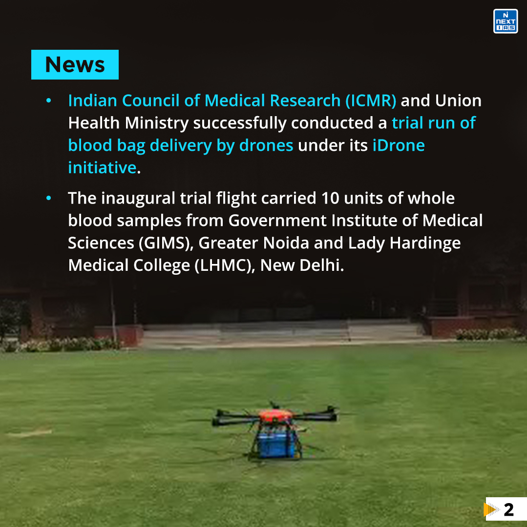 NEXTIAS_Delhi's tweet photo. 𝐃𝐚𝐢𝐥𝐲 𝐈𝐧𝐟𝐨𝐠𝐫𝐚𝐩𝐡𝐢𝐜𝐬 (12-05-2023)
𝐓𝐨𝐩𝐢𝐜: iDrone Initiative - Blood Bag Delivery by Drones
For more infographics: https://t.co/i4DwhmbGAv
#infographics #nextias #ias #India #May2023 #May12 #idrone #bloodbag #bloodbagdelivery #drones #Gims #LHMC #icmr https://t.co/TLaMApCKpT