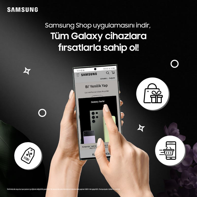 SamsungTurkiye's tweet photo. En özel fırsatlar Samsung Shop uygulamasında seni bekliyor!

📢Kampanyalardan haberdar olmak,

📲Uygulamaya özel fırsatlardan yararlanmak,

🛍️Favori Samsung ürününe avantajlarla sahip olmak için;

Sürprizlerle dolu Samsung Shop uygulamasını hemen indir!