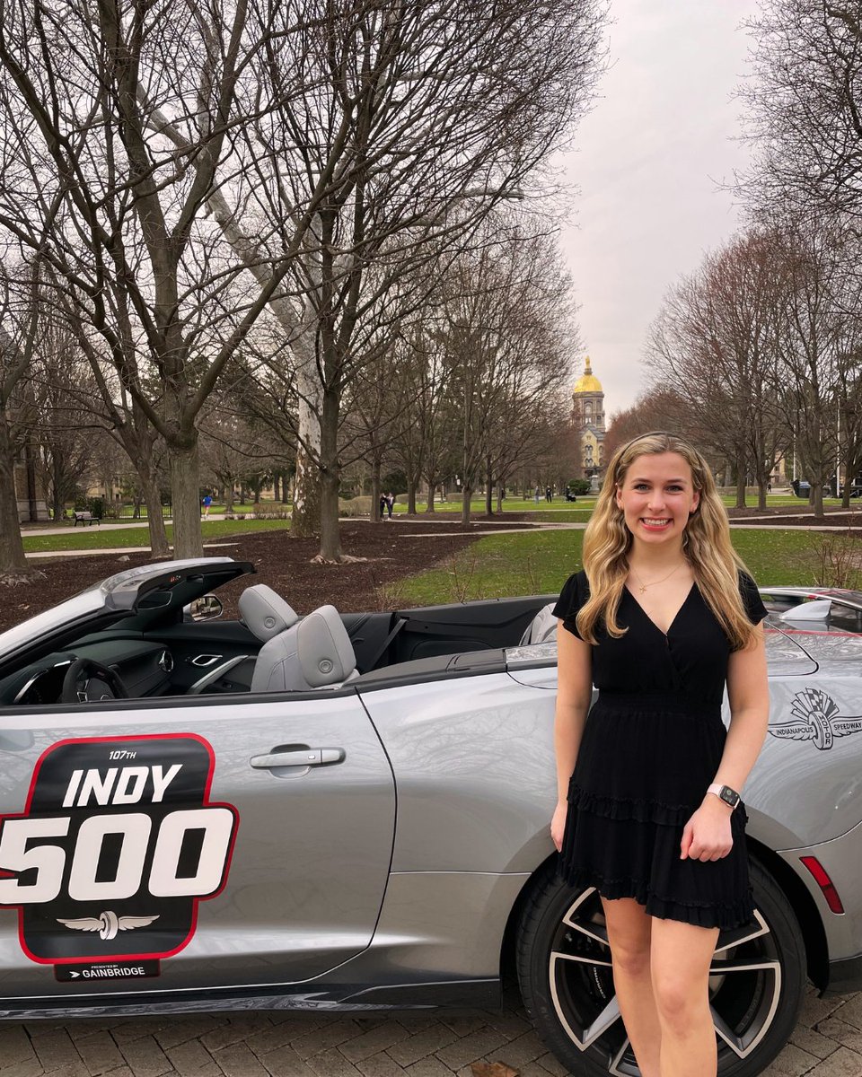 PrincessIndy500's tweet photo. It's Friday.... and Caroline Potts is taking over our Instagram stories today for her takeover! Caroline is a sophomore at @NotreDame, majoring in biology and theology! Head over to our Instagram stories to follow along with her day! #princessprogram #goirish https://t.co/eMeuJs9ESI