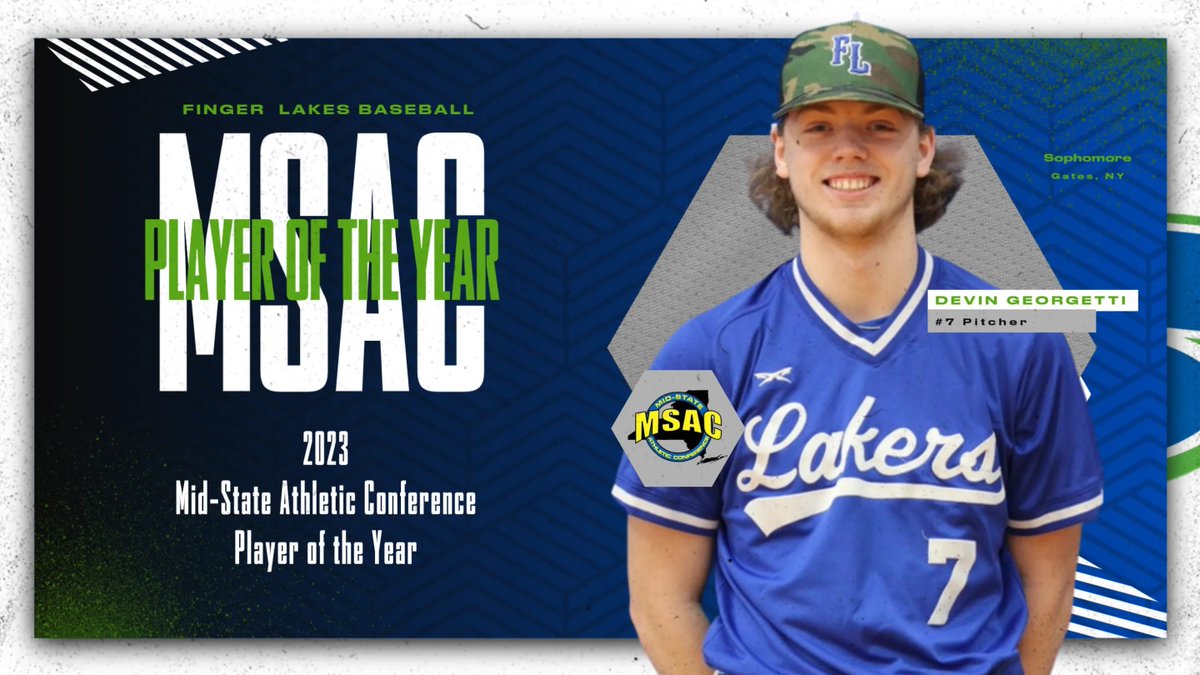 ❗️ MSAC Player of the Year ❗️ 

Congratulations to sophomore pitcher Devin Georgetti on being named the Mid-State Athletic Conference Player of the Year!

#LakerPride