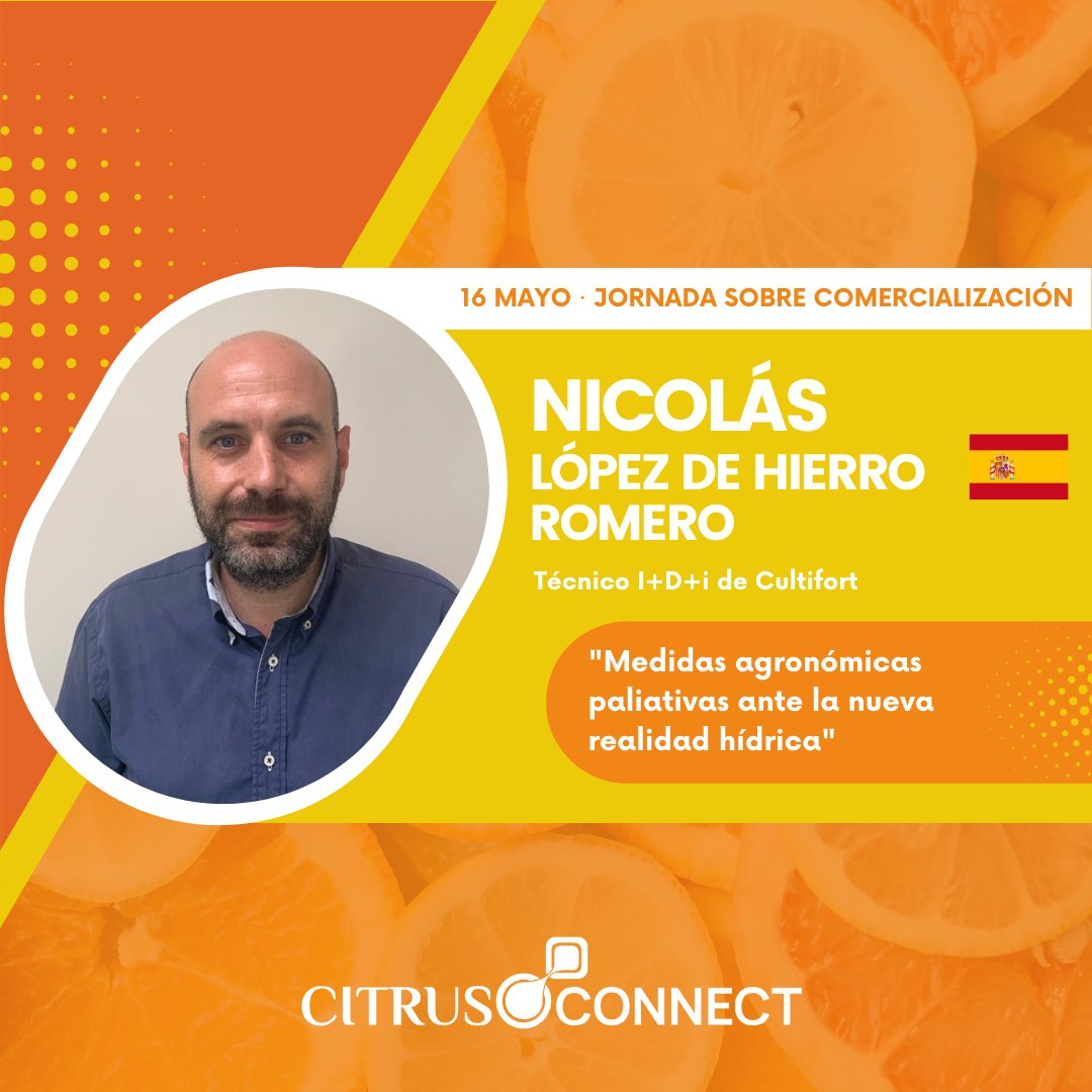 Citrus Connect & Citrus Forum (@citrusforum) on Twitter photo Ponentes #CitrusConnect 🍊
🇪🇸 Nicolás López de Hierro - Técnico I+D+i en <a href="/cultifort/">Expertos en Nutrición Vegetal 👩🌾♻️🧪🌱</a>
🗣️ "Medidas agronómicas paliativas ante la nueva realidad hídrica"
📆 16 de Mayo
📲 ¡Inscríbete ya! citrusforum.es Ponentes #CitrusConnect 🍊
🇪🇸 Nicolás López de Hierro - Técnico I+D+i en <a href="/cultifort/">Expertos en Nutrición Vegetal 👩🌾♻️🧪🌱</a>
🗣️ "Medidas agronómicas paliativas ante la nueva realidad hídrica"
📆 16 de Mayo
📲 ¡Inscríbete ya! citrusforum.es
