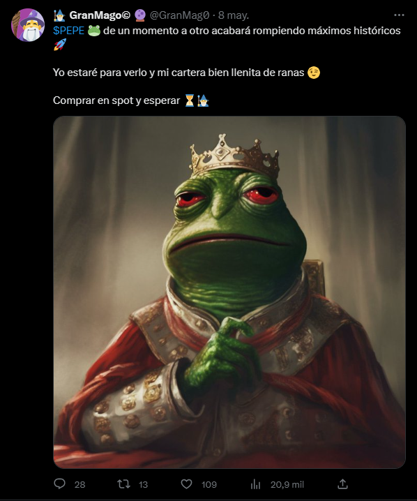 ExactlyPredictd's tweet photo. @GranMag0  o debería de decir GranMacaco ha vuelto a mostrarnos una de sus mejores inversiones de éste año. Un macaco comiéndose un cacahuete muestra más actividad cerebral que tú mientras ejecutas la acción de comprar #PEPE 🐸 https://t.co/Mos1Xd3IaU