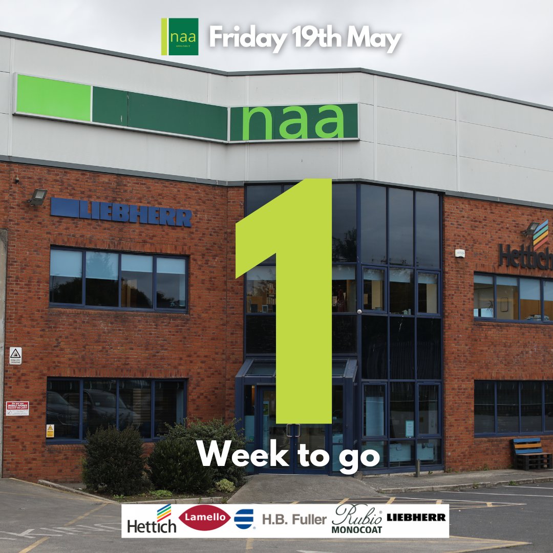 Only 1 week to go until our 2023 Open Day on May 19th! Learn about the latest products from our partners: <a href="/RubioMonocoatUK/">Rubio Monocoat UK & Ireland</a> Lamello, @HettichUK <a href="/GlueTalk/">H.B. Fuller</a> and Liebherr Appliances. Reserve your spot now! #DemoDay #Innovation #NAA