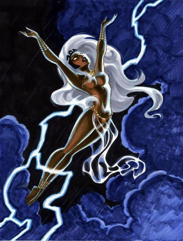Mistress of the elements 🫳🏾⚡️🌪⚡️👑
Tempestade (Storm), Art by Bruce Timm ✍️🏿 
#XMen97 #xmen #MarvelComics #Ororo