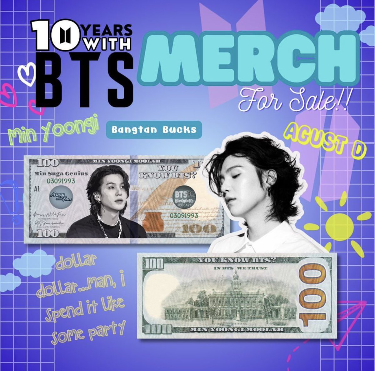 BTSBombshells's tweet photo. @dyreerawrs Ahhh! Love that you love them!! We are throwing a 10 year anniversary party in San Diego with @4RMY7_613 and made them along with the other members!! Check out the card @4RMY7_613 posted for more details but here’s a sneak peak of the others 💜💜 https://t.co/S0v2eZWdhp