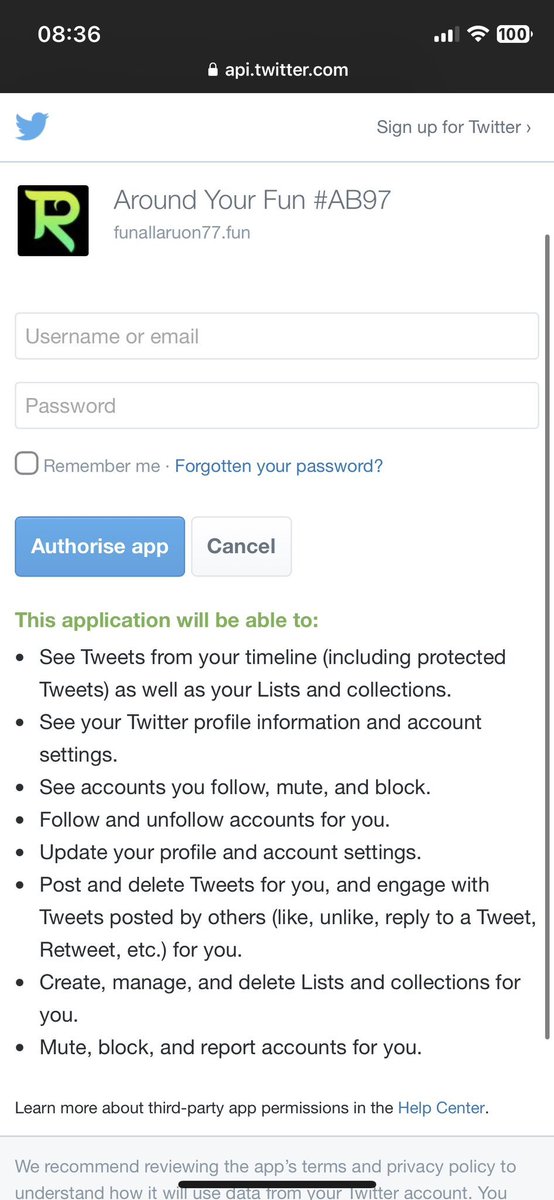 CardilloSamuel's tweet photo. Seeing a lot of people having "fun" publishing their Twitter worth, using a third-party app. 

I would advise you not to do that. The app is requiring A LOT of access - too much to be safe. This could be in preparation of some scam ops: don't fall for it &amp; don't become a tool. https://t.co/HQ5KE4lnRO