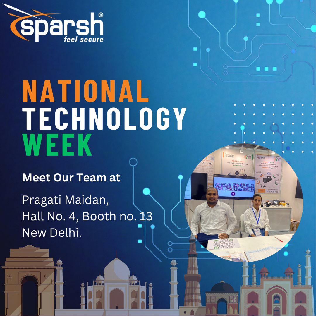 We're here and excited to be at National Technology Week Exhibition from 12th to 14th May inaugurated by our honorable PM Sh. Narendra Modi.

.
.
#SparshCCTV #Indiakaapnacctv #NationalTechnologyWeek #NationalTechnologyWeek2023 #AtmanirbharBharat #surakshasarhadseghartak #5G