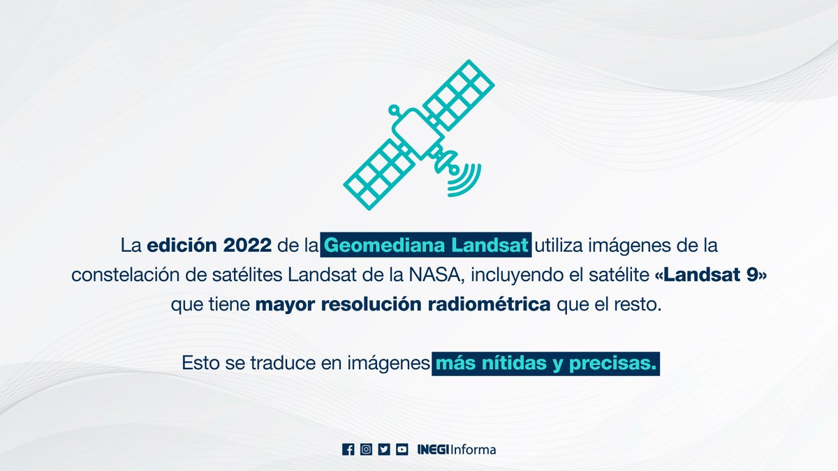 INEGI_INFORMA's tweet photo. El #INEGI presenta la Geomediana Landsat 2022, un producto de análisis geoespacial experimental que utiliza el procesamiento de imágenes satelitales para crear un mosaico nacional libre de nubes y continuo. 

🖥️ Conócelo aquí: https://t.co/txx1HkXevx https://t.co/5LnDuCQhB5