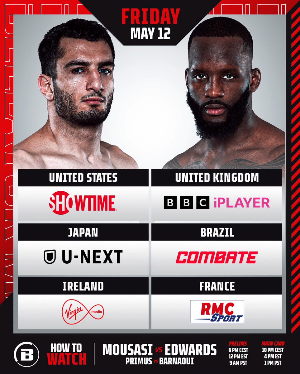BellatorMMA's tweet photo. How To Watch 📺

We are SOLD OUT for #Bellator296 in Paris 🇫🇷. Here’s how you can watch the action wherever you are in the world! 🌍 https://t.co/0IjkI95VnE