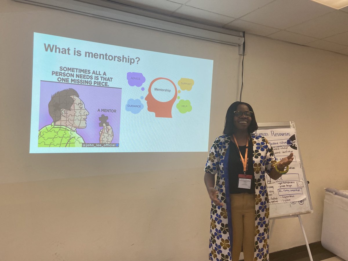 alicepn's tweet photo. And @LFounou talking about mentorship #pathogengenomicscapacity workshop @EPHIEthiopia @COG_Train https://t.co/8pLEjtkDH1