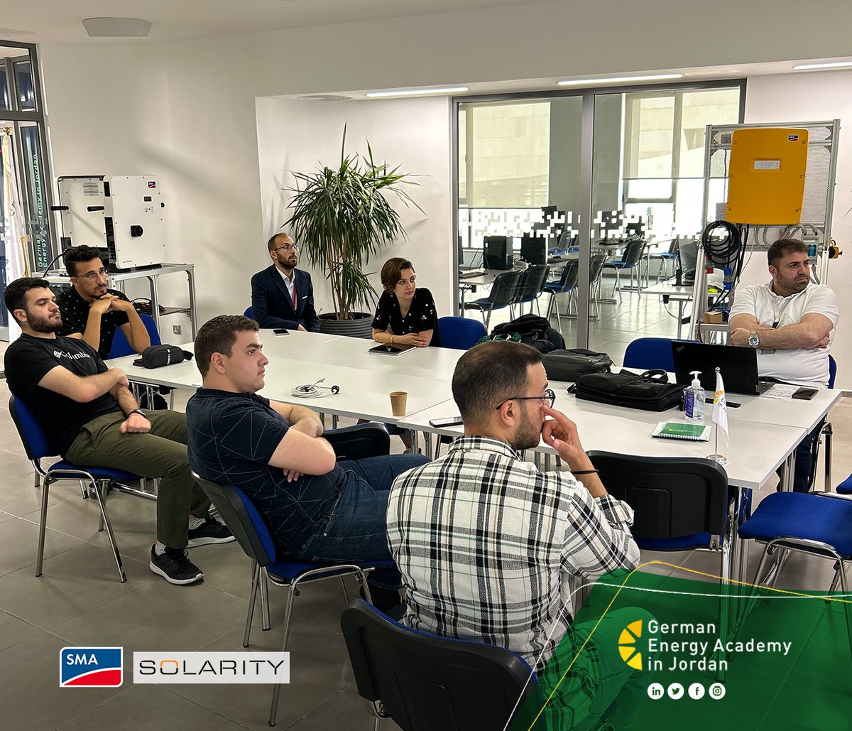 GEAinJordan's tweet photo. Sharing some moments from our latest SMA Data Manager powered by ennexOS course held as a part of SMA Solar Academy activities. We would like to extend our appreciation to Eng. Ahmad Al Azzam from Solarity for leading the course.

Stay tuned for our upcoming courses! https://t.co/HujvEhJen8
