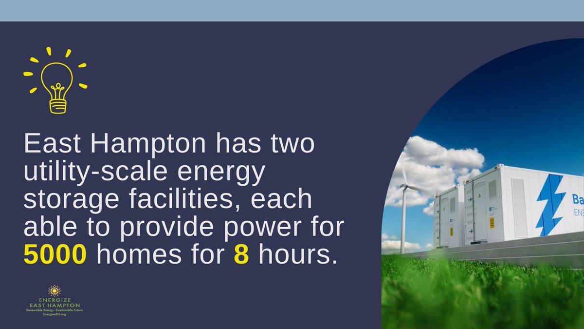 East Hampton is the first area of #LongIsland to have TWO utility-scale energy storage facilities. Interested in the benefits of #solar + energy storage for your own home or business? Click here: ow.ly/S8Lr50OmsZb #renewableenergy