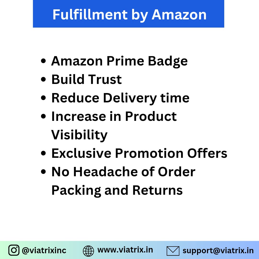 ViatrixInc's tweet image. Unlock your selling potential with Amazon FBA! 🚀📦 Maximize your profits and streamline your business with this game-changing program.

#AmazonFBA #SellingOnAmazon #EcommerceSuccess #OnlineBusinessGrowth