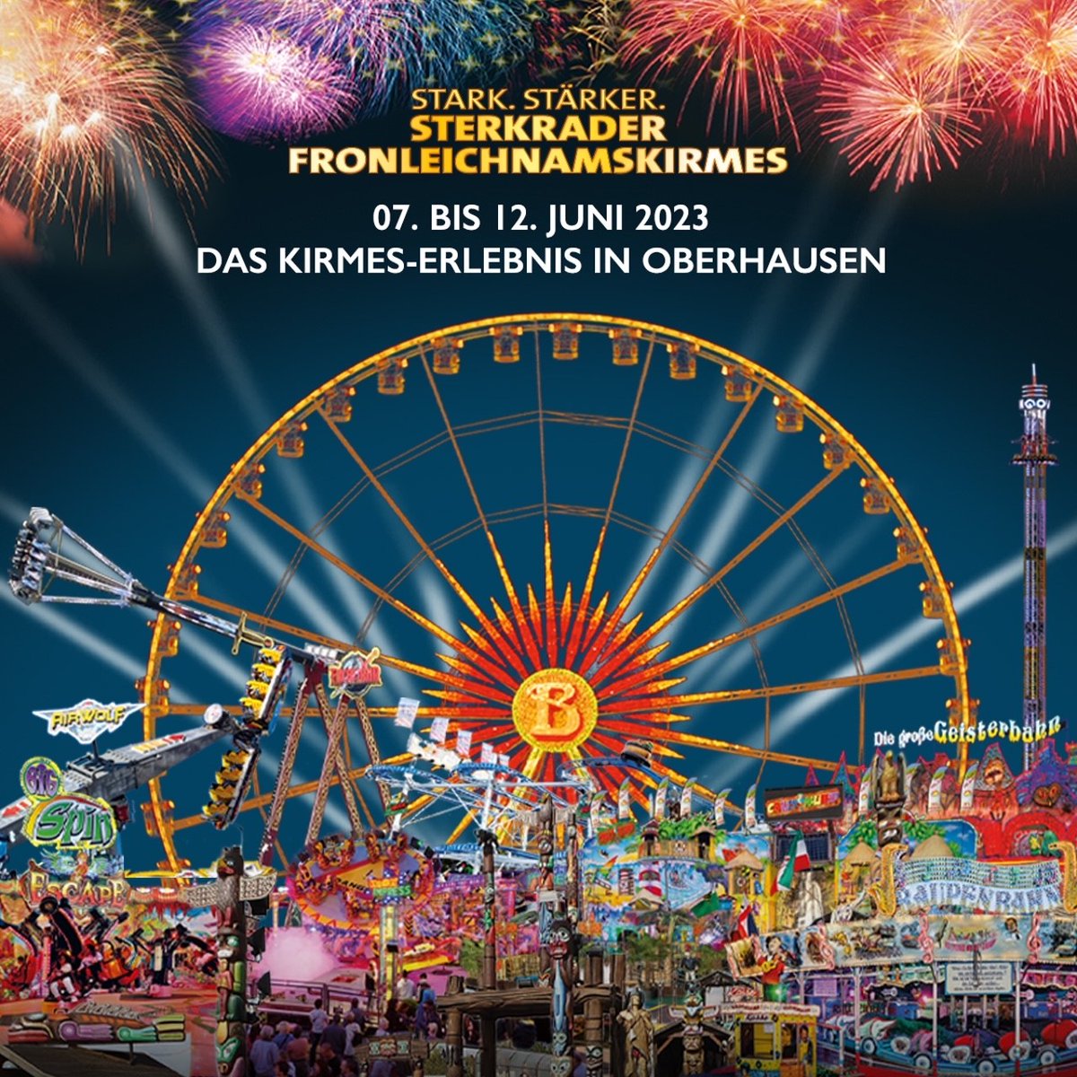 Stark. Stärker. Sterkrader #Fronleichnamskirmes 🎡
Vom 07. bis 12. Juni könnt ihr euch wieder auf vielen tollen und aufregenden Fahrgeschäften austoben. 🎢 Auf welche freut ihr euch am meisten? 🤩
Mehr Infos? 👉 bit.ly/3pqWqEq
#oberhausen #mehrerleben