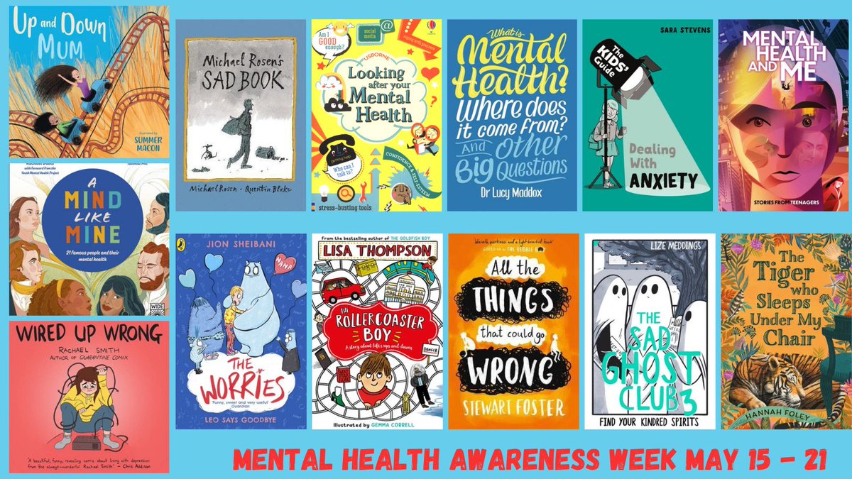 📚♥️Next week is #MentalHealthAwarenessWeek - there are hundreds of children's books that encourage empathy - indeed it's 1 of books' superpowers - so here's a few that open up about mental health in time for next week (and forever)! (creator credits👇)♥️📚 #ReadingForEmpathy