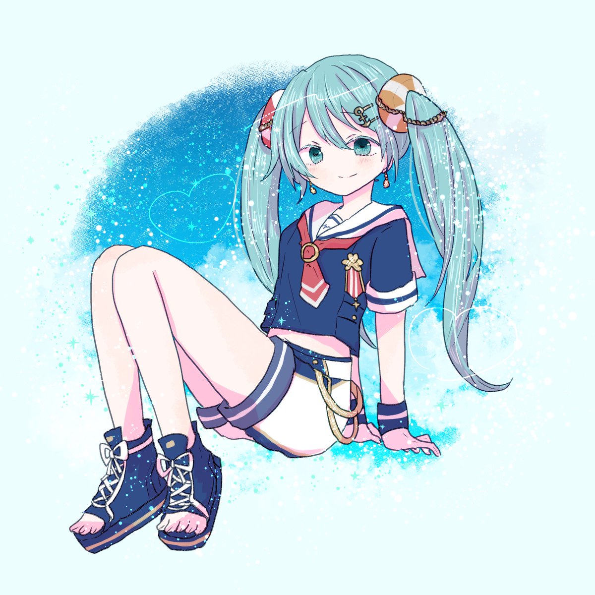 初音ミク 「モモミクちゃん  #prsk_FA」|ここｻﾝ❤️‍🔥のイラスト