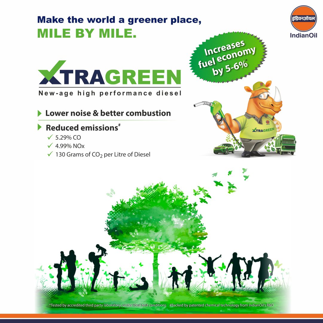 Sh Pankajbhai, our GreenChampion at M/s Alakh Petroleum @iocl_rajkot , @IOCGujarat  dedicating himself to promote XTRAGREEN diesel - an environment friendly fuel and more efficient new age high performance Diesel.@IndianOilcl