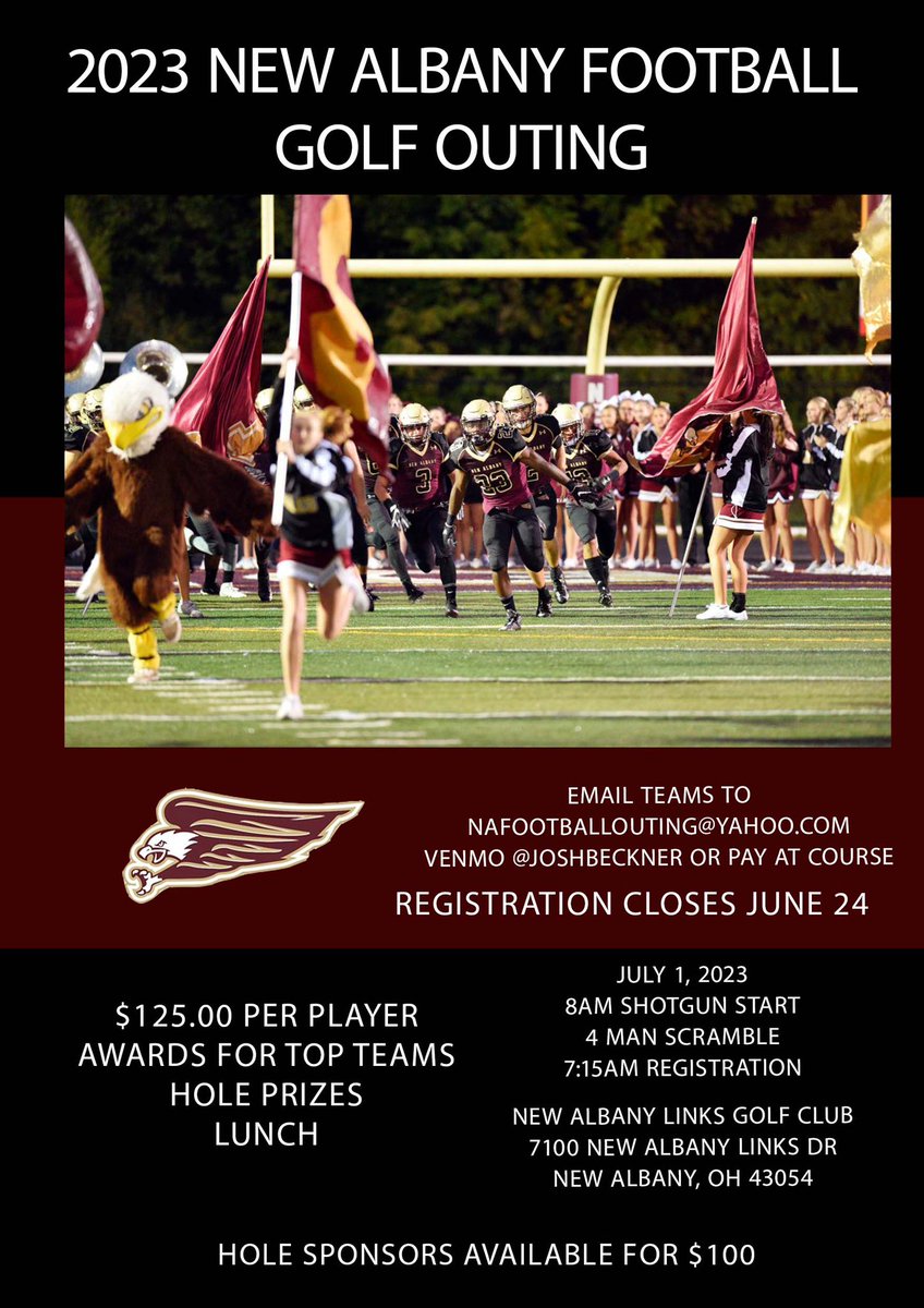 JBecknerConst's tweet photo. New Albany Football Outing is back!! Get your teams emailed in! Let’s have some fun!! https://t.co/q8Pg4Ug8L7