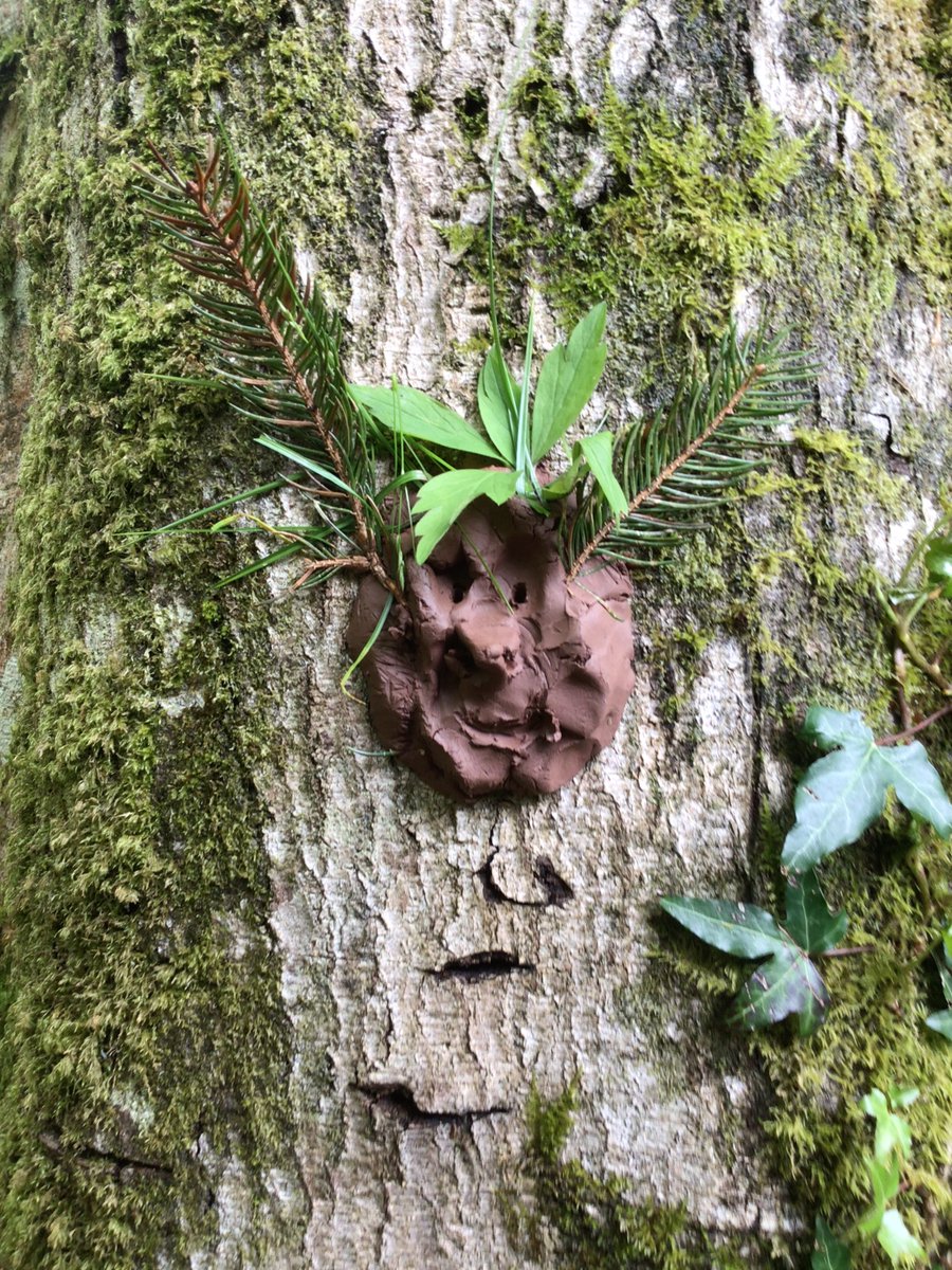 CaradonAPA's tweet photo. Primary Class 2 have been to Forest School this week, creating Funky Forest Faces from clay and other natural materials. #ForrestSchool https://t.co/reIZhn1mQj