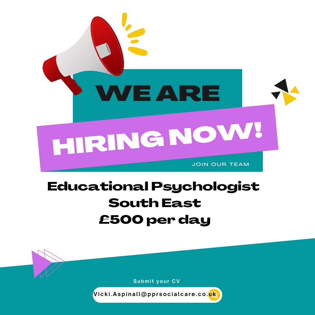 We have an #opportunity for qualified #educationalpsychologist in the  #southeast. Paying £500 per day.
 
Call or message me for more information 
 
#educationalpsychology #locumjobs