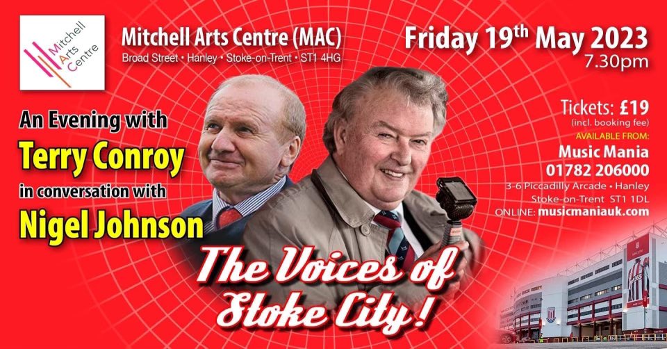 Tickets still available for this event. A nostalgic evening for all True Stokies! Would love to pack out the Mac Centre so get in touch with the Box Office and secure your seat. Look forward to seeing you there.